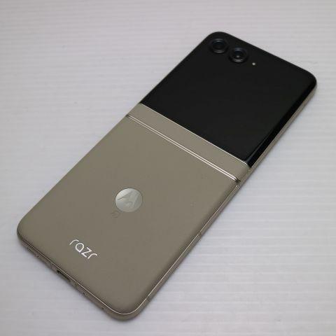 新品同様 SIMフリー motorola razr 50 サンドクリーム スマホ