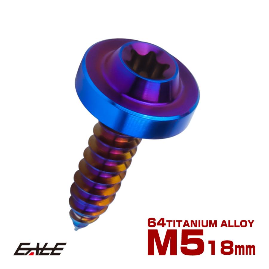 タッピングネジ M5×18mm チタン トルクス穴 フランジ付き ビス ダーク