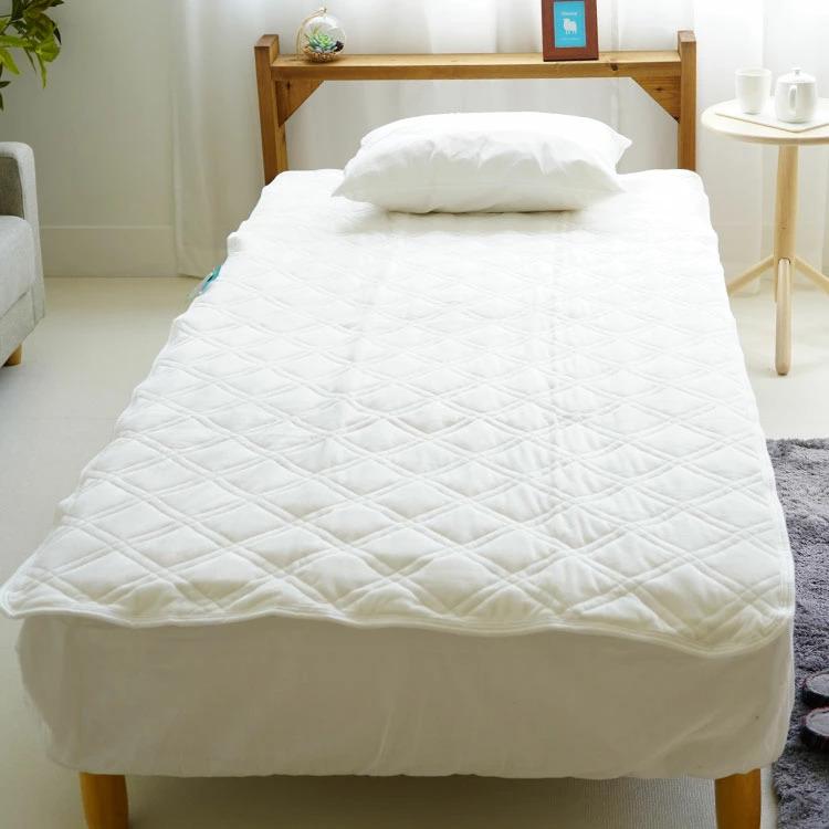 敷きパッド シングルサイズ 100×205cm 暖か 洗える 白 マイクロ