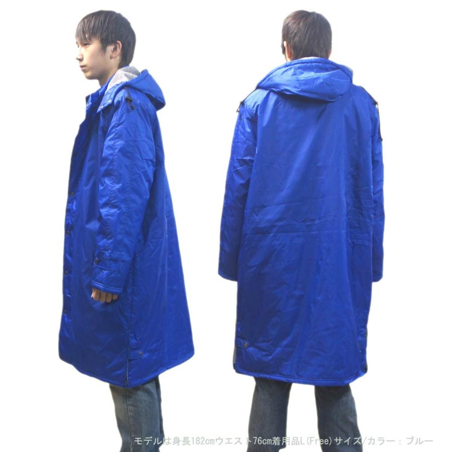 極め付き 防寒ロング丈アウター サッカーベンチコート スタジアム