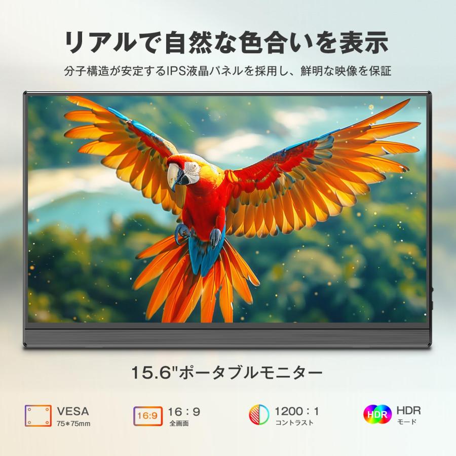 Newsoul モバイルモニター 15.6インチ モバイルディスプレイ 自立型