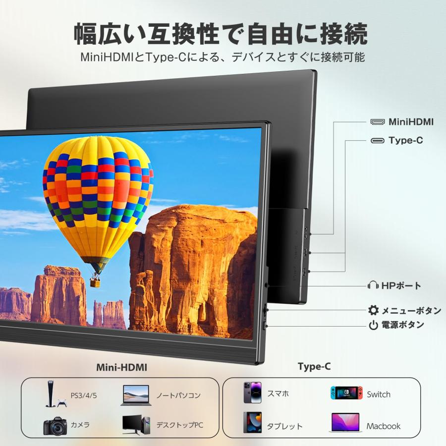 Newsoul モバイルモニター 15.6インチ モバイルディスプレイ 自立型