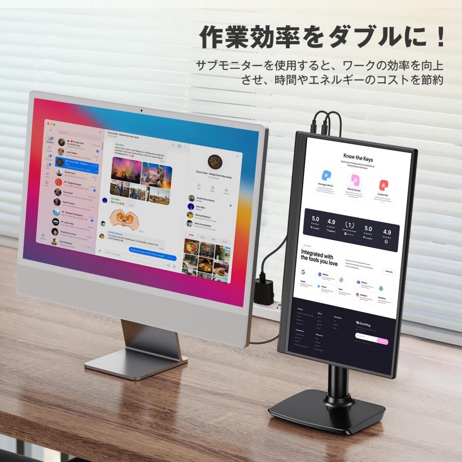 Newsoul モバイルモニター 15.6インチ モバイルディスプレイ 自立型