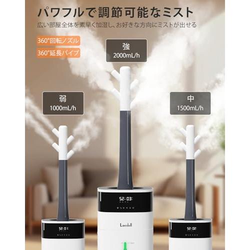 LACIDOLL 加湿器 大容量 20L/最大40畳 ハイブリッド式 スチーム式 加熱