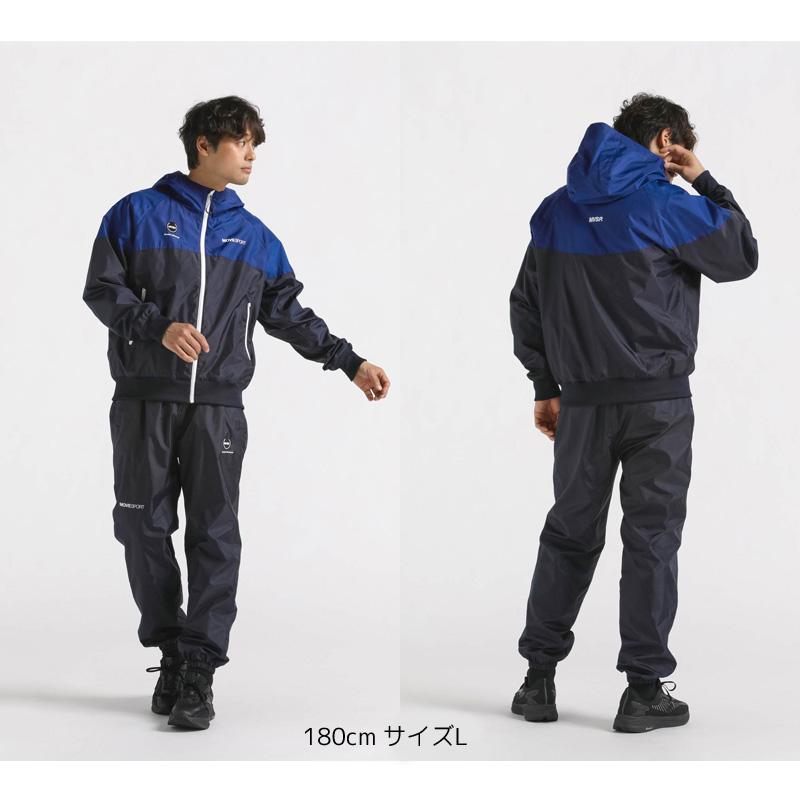 MOVESPORT デサント 裏メッシュ バイカラー ウィンドブレーカー 上下