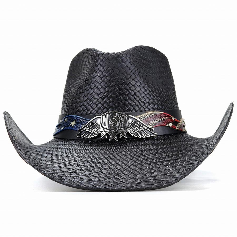 本パナマ 本格 カウボーイ ハット 鷲 日除け 帽子 春夏 テンガロン
