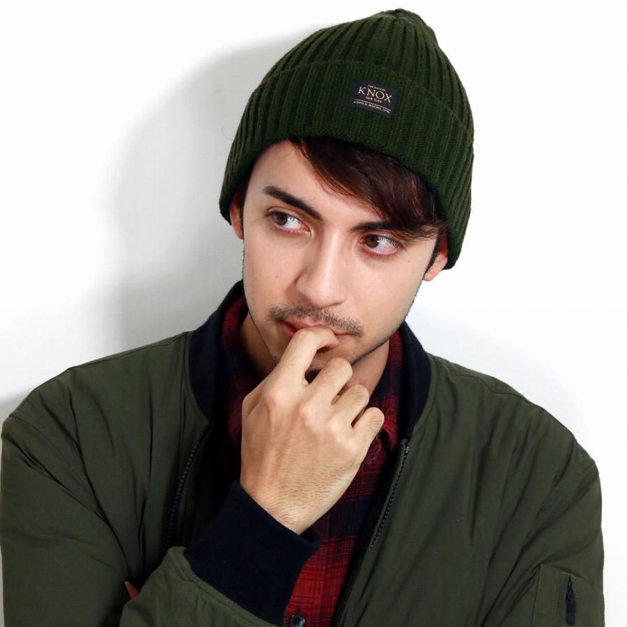 KNOX（ノックス） ニット帽 メンズ 日本製 温かい ワッチ 緑