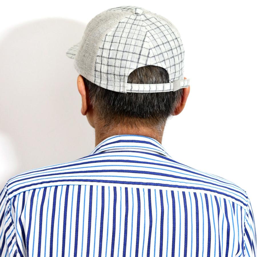 DAKS（ダックス） チェック 麻 メッシュ 涼しい キャップ 春夏 帽子