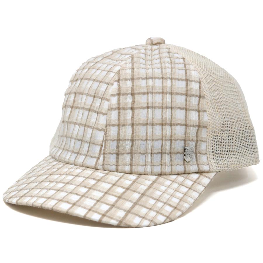 DAKS（ダックス） チェック 麻 メッシュ 涼しい キャップ 春夏 帽子