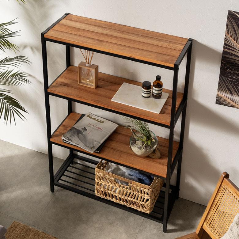 ELEMENTS シェルフ 棚 ラック 木製 オープンシェルフ キッチンラック