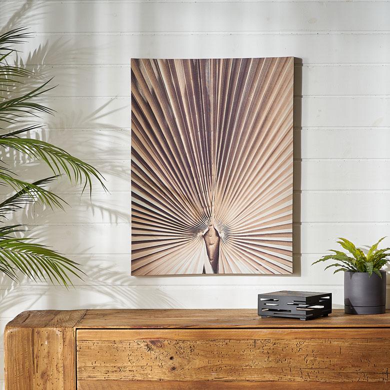 ELEMENTS アート パネル ヤシ 葉 リーフ キャンパス 45×60 植物 絵画