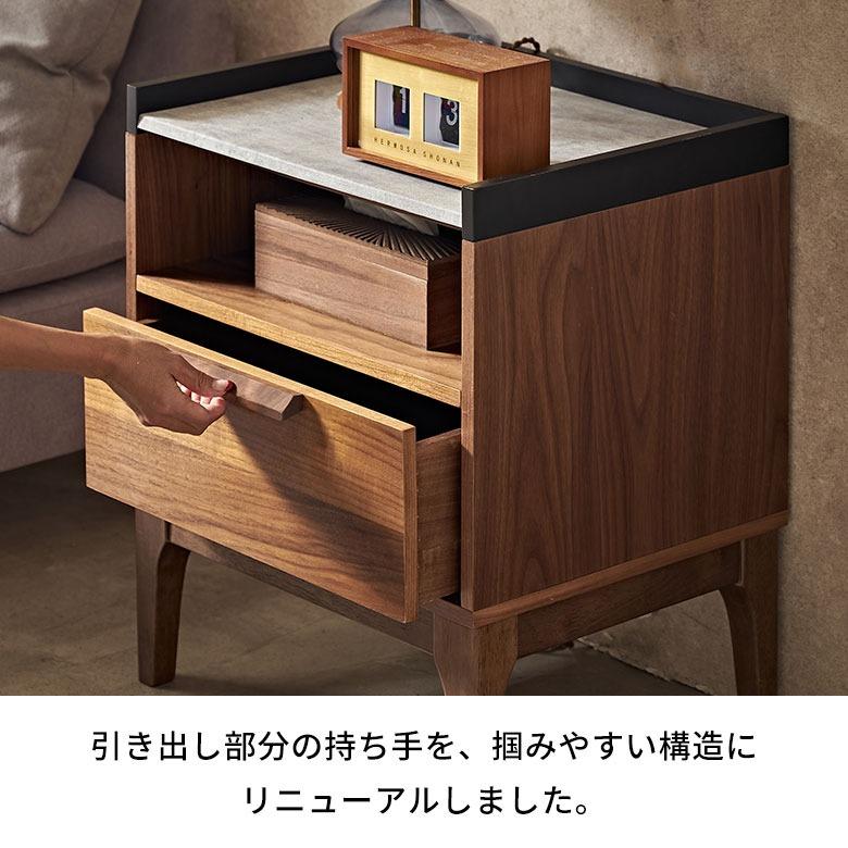 ELEMENTS サイド テーブル ナイト ラック 幅50cm ストーン セメント