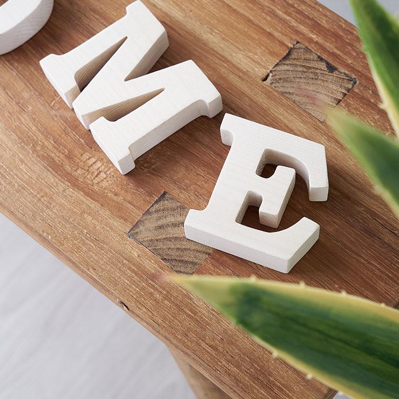 ELEMENTS アルファベット イニシャル オブジェ 木製 木彫り 0 1 2 3 4