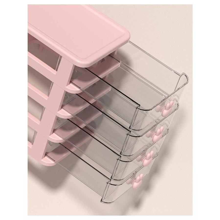 卓上収納 ボックス 2段 ピンク ウサギ ラビット 可愛い おしゃれ 小物