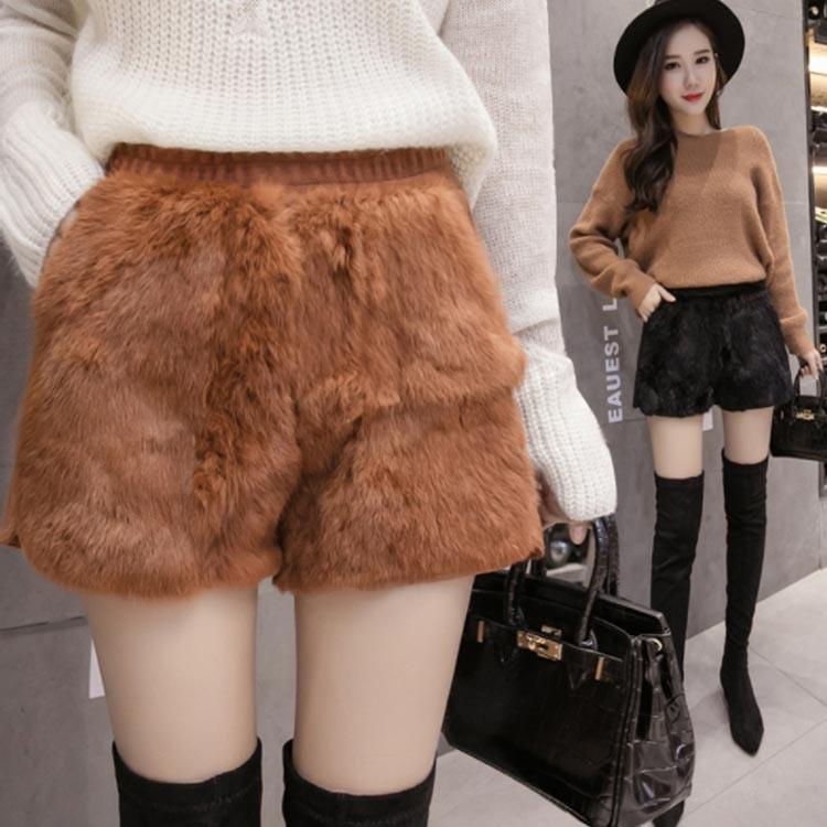 ショートパンツ ホットパンツ 短パン レディース ファー付き もこもこ