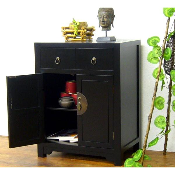 ミンスリムキャビネット 黒 送料無料 アジアン家具 明朝家具 清朝家具