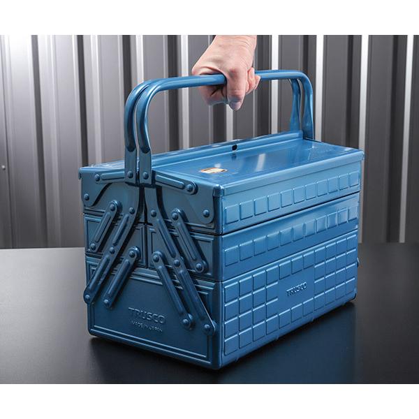 TRUSCO中山 TRUSCO トラスコ 3段式工具箱 352x220x343 ブルー GT-350