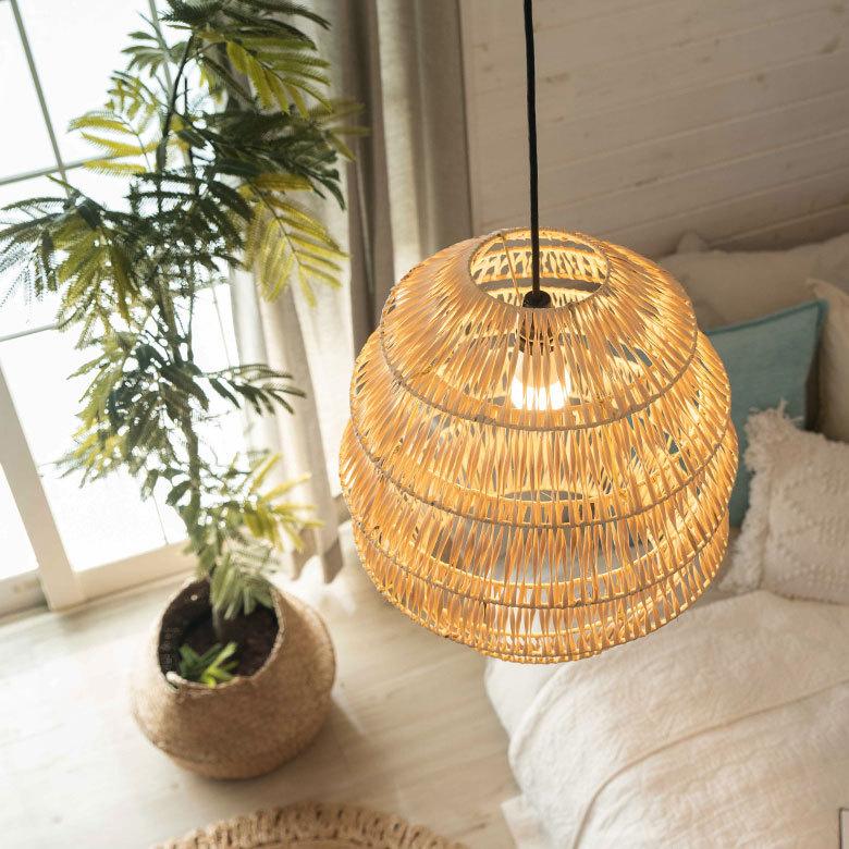 ELEMENTS 照明 ペンダント ライト ランプ シェード ラタン 籐 吊り下げ
