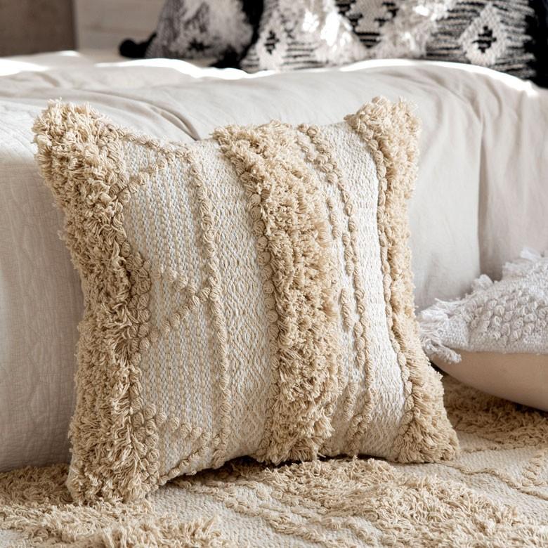 ボラスコットン カミラ クッションカバー 45cm x 45cm 2枚 ホワイト