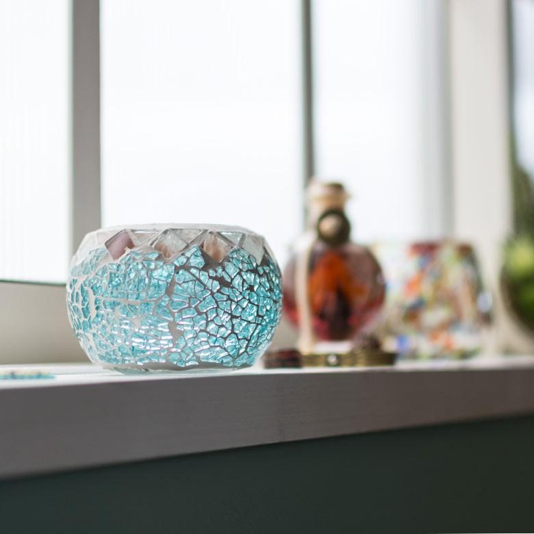 キャンドルホルダー ろうそくたて キャンドルスタンド モザイクガラス