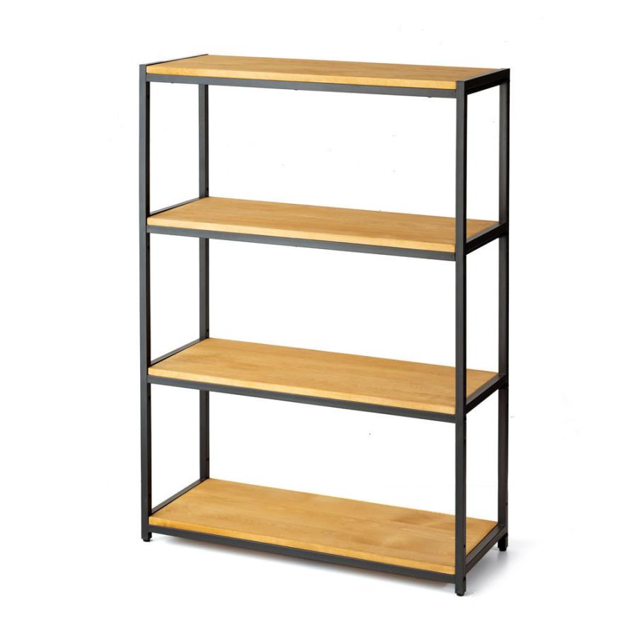ELEMENTS オープン ラック 幅84cm 4段 無垢 木製 ウッド Hus ヒュース