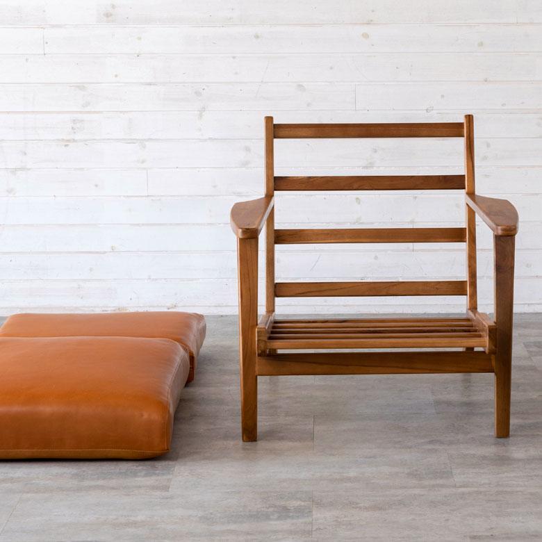 東谷 ソファ 1人掛け 1P 本革 木 幅 69cm キャメル ブラウン レザー