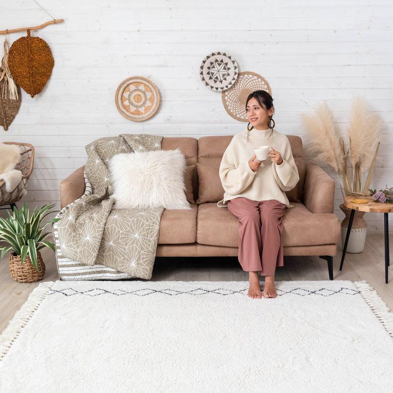 東谷 ソファ 2.5人掛け クロスレザー リクライニング ベージュ グレー