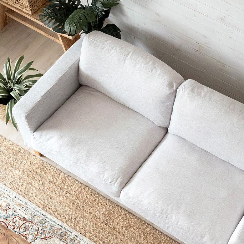 東谷 ソファ 2人掛け 2P ファブリック 約W181cm ホワイト グレー