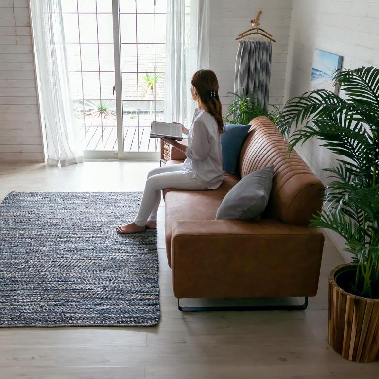 東谷 ソファ 3人 2人 掛け ブラウン 合皮 フェイクレザー 合成皮革