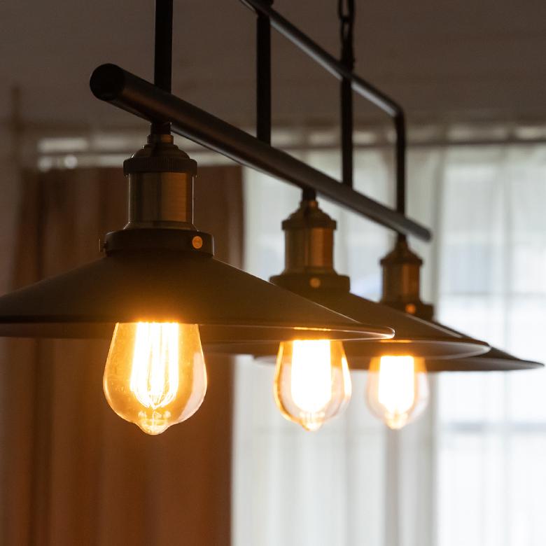 東谷 ペンダント ライト ランプ シェード 照明 3灯 電球付き E26 LED