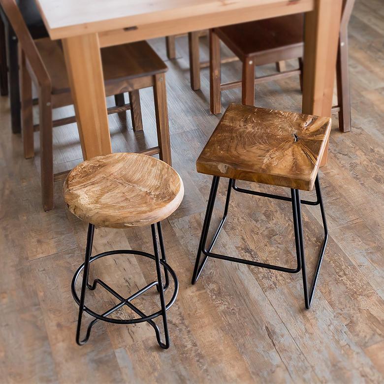 スツール 椅子 木製 おしゃれ 玄関スツール カウンターチェア アイアン