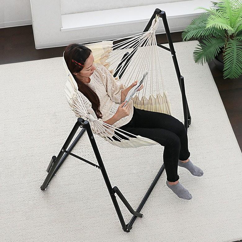 2WAY 自立式ポータブルハンモックチェア ハンモック 室内 チェアー