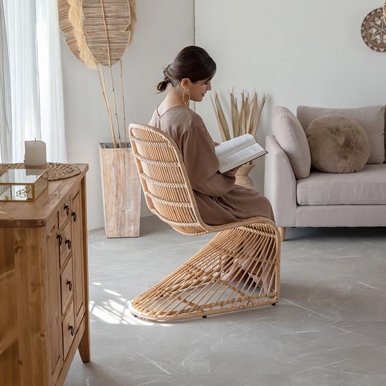 ELEMENTS チェア ラタンチェア ラタン 籐 スチール 1脚 椅子