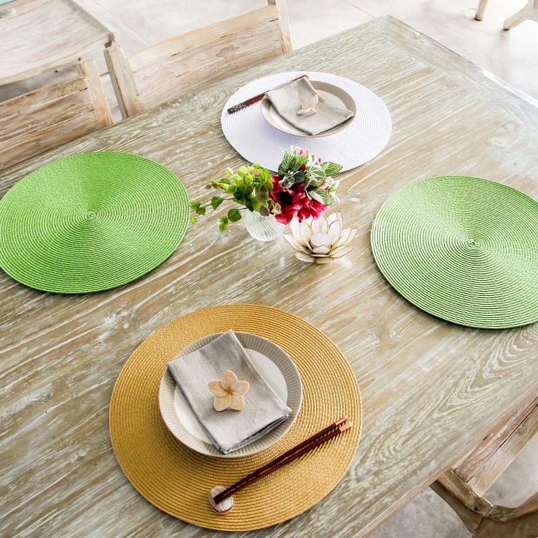 ELEMENTS ランチョンマット ラウンド 正円 テーブルマット 無地 モダン