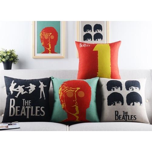 ザ ビートルズ/The Beatles リネン クッションカバー 45x45cm : EIWA