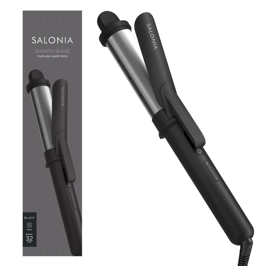 SALONIA サロニア スムースシャイン カールヘアアイロン ブラック 32mm