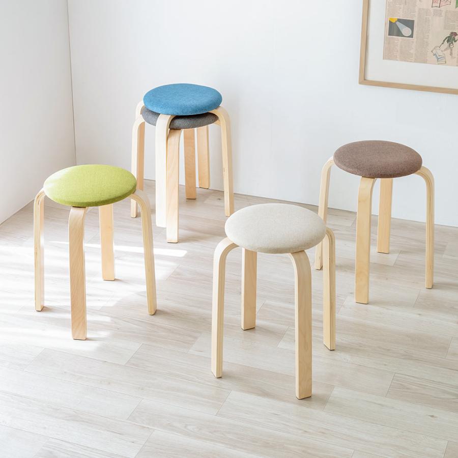 イーサプライ（e-supply） スツール 木製 同色6脚セット 完成品 丸椅子