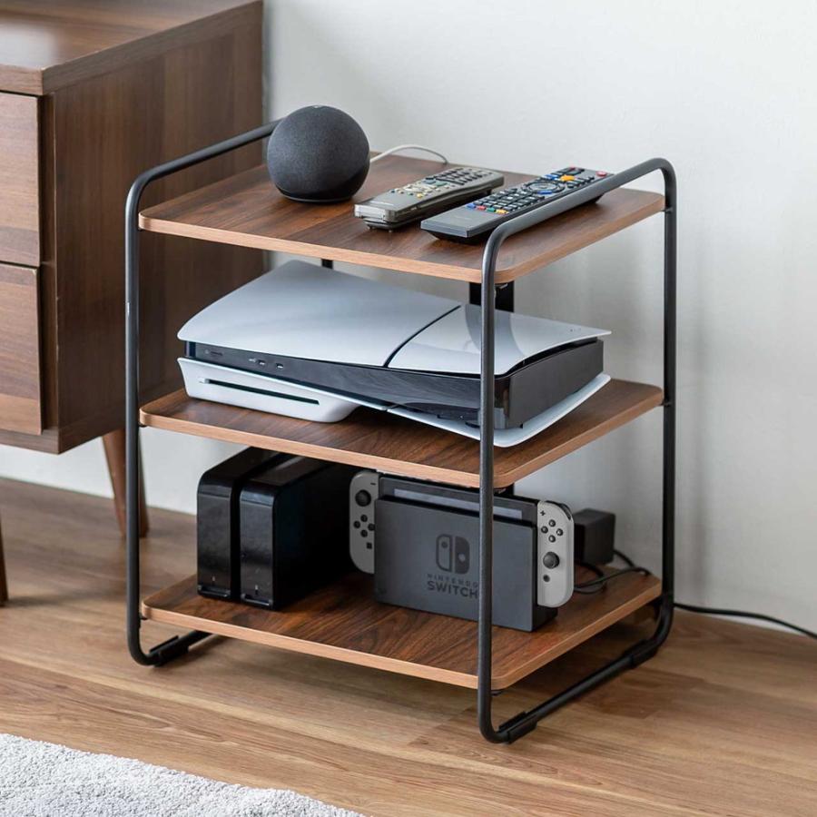 SANWA SUPPLY（サンワサプライ） オーディオラック 木製 収納 3段 総耐