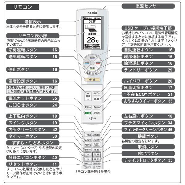 富士通（FUJITSU） 純正 富士通ゼネラル エアコン リモコン AR-FCB2J