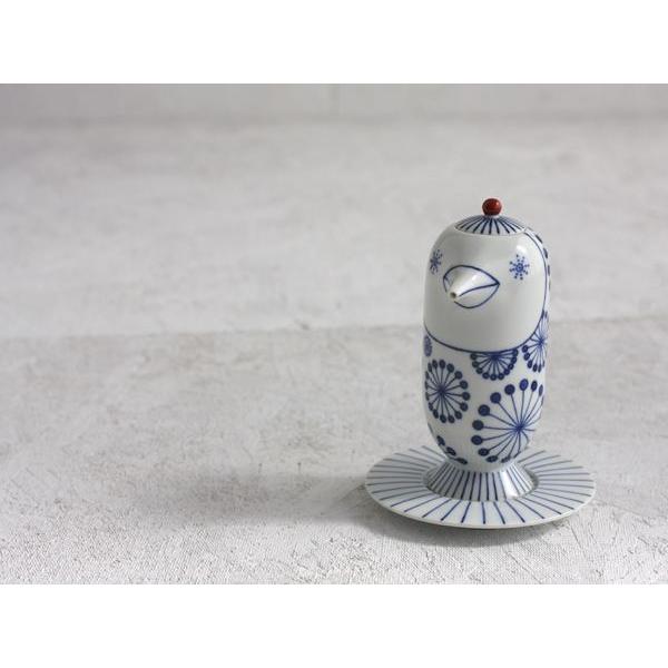 食器 醤油さし soypotBIRD 鳥型 花 上出長右衛門窯 ハイメ・アジョン