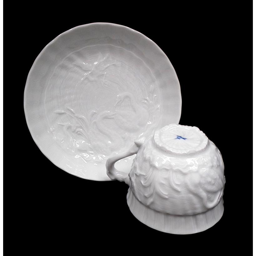 マイセン マイセン白磁 スワンサービス白磁 モカカップアンドソーサー