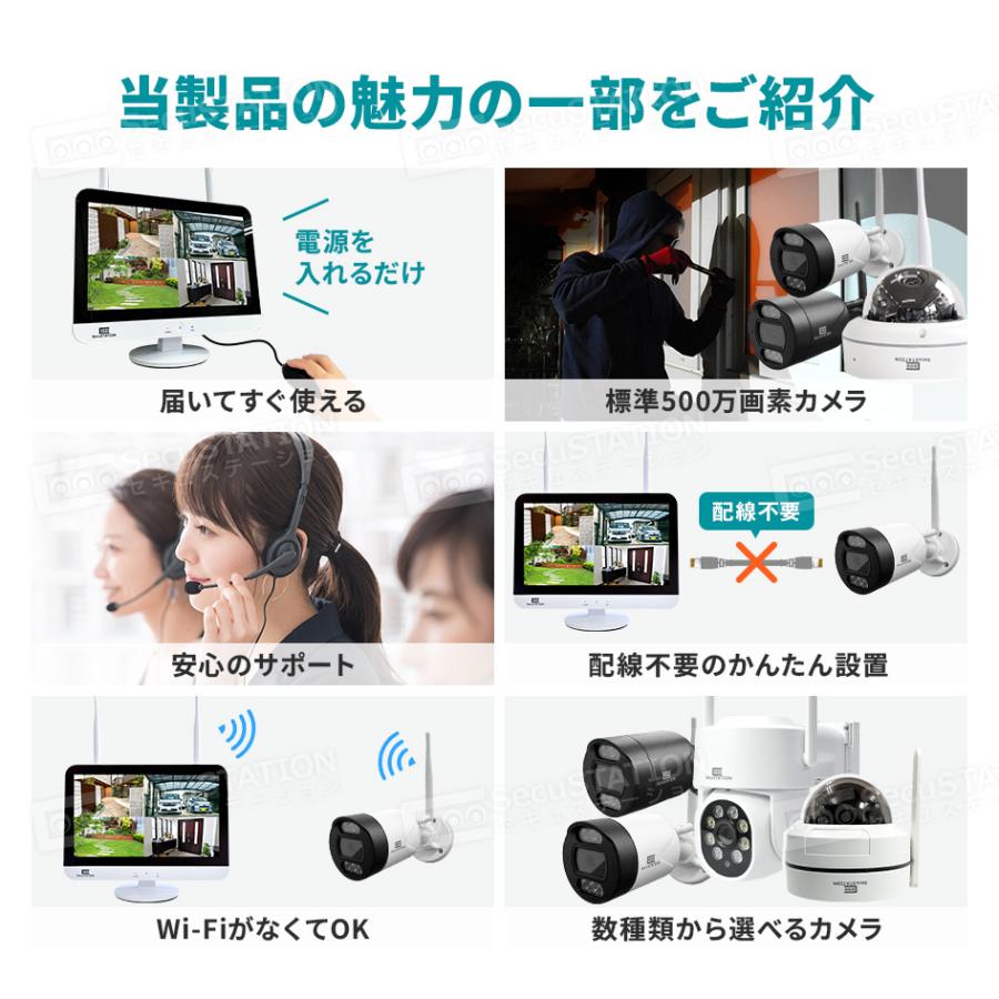 SecuSTATION 防犯カメラ 屋外 監視カメラ セット 家庭用 wifi