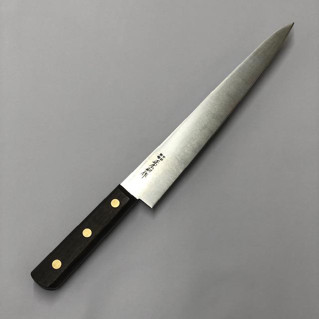 正広 筋引 包丁 240mm 両刃 日本鋼 肉屋 肉磨き 食肉 加工 精肉店