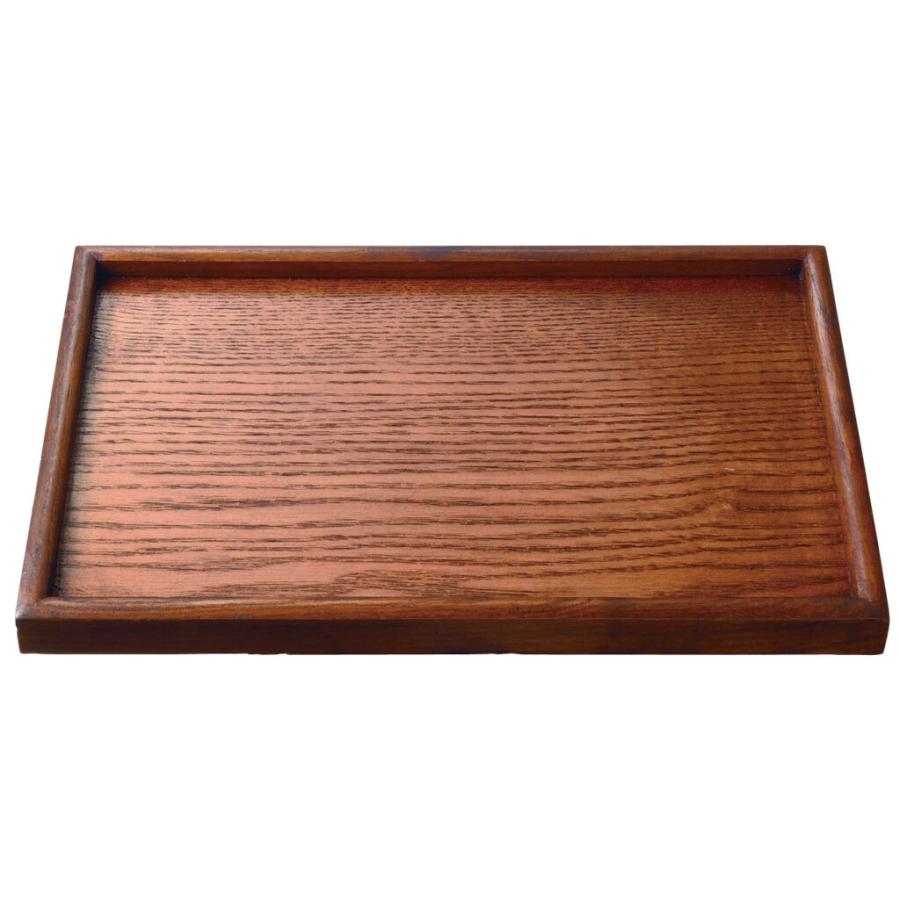 木製 お盆 トレー 2枚セット 長角 30cm 天然 木 茶色 ブラウン 北欧