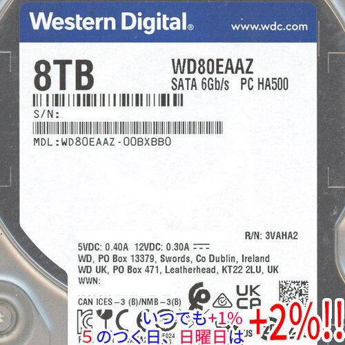中古】Western Digital製HDD WD80EAAZ 8TB SATA600 5640 200〜500時間