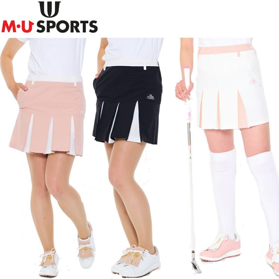 MUスポーツ ミエコ ウエサコ ボックスプリーツスカート 4WAYストレッチ