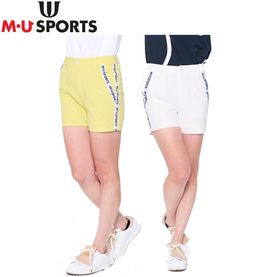 MUスポーツ ミエコ ウエサコ ロゴテープ付きショーツパンツ ストレッチ