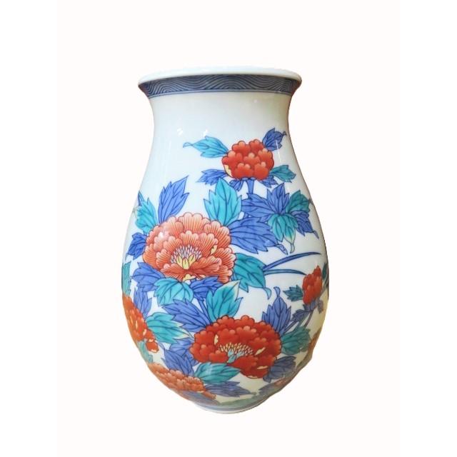 有田焼 今右衛門窯 花瓶 牡丹絵 陶磁器 お祝い ギフト 引き出物 : EX