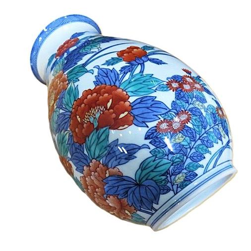 有田焼 今右衛門窯 花瓶 牡丹絵 陶磁器 お祝い ギフト 引き出物 : EX