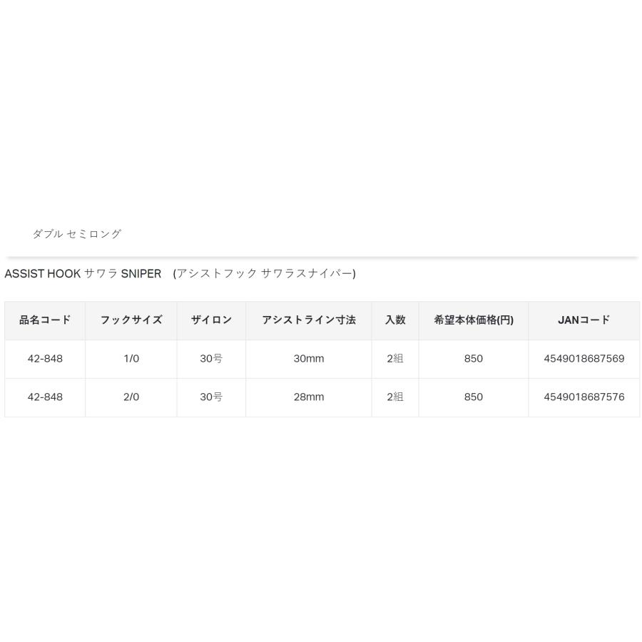 Gamakatsu（がまかつ） アシストフック サワラスナイパー ダブル